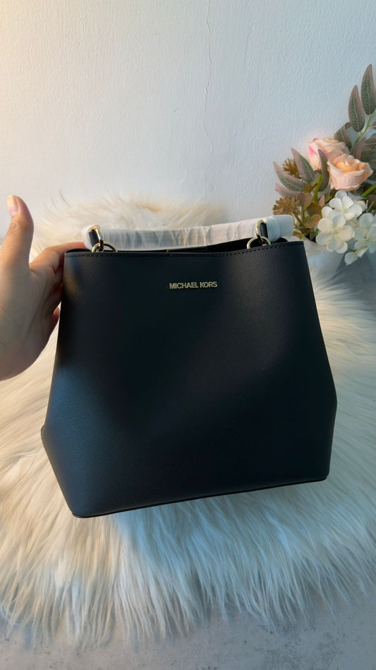 Michael Kors Black Pratt Medium Shoulder Bag