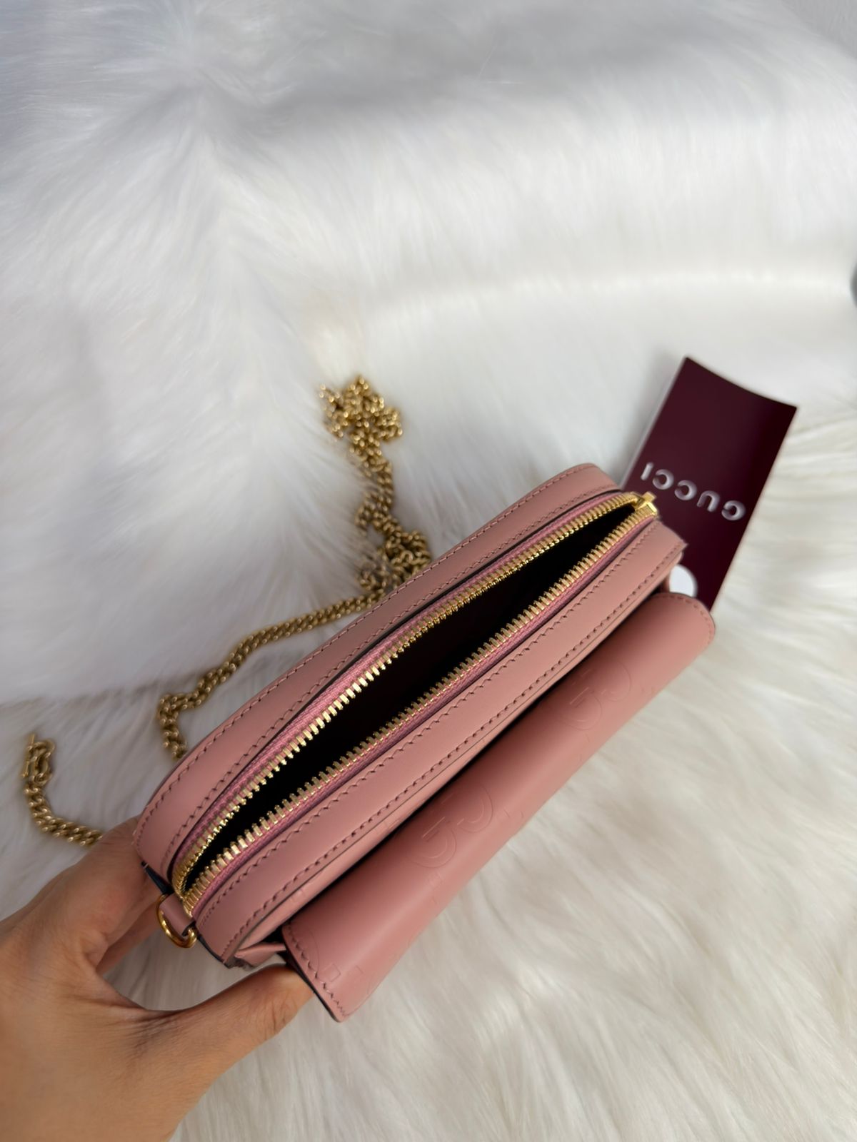 GUCCI
Super Mini GG Shoulder Bag in Leather