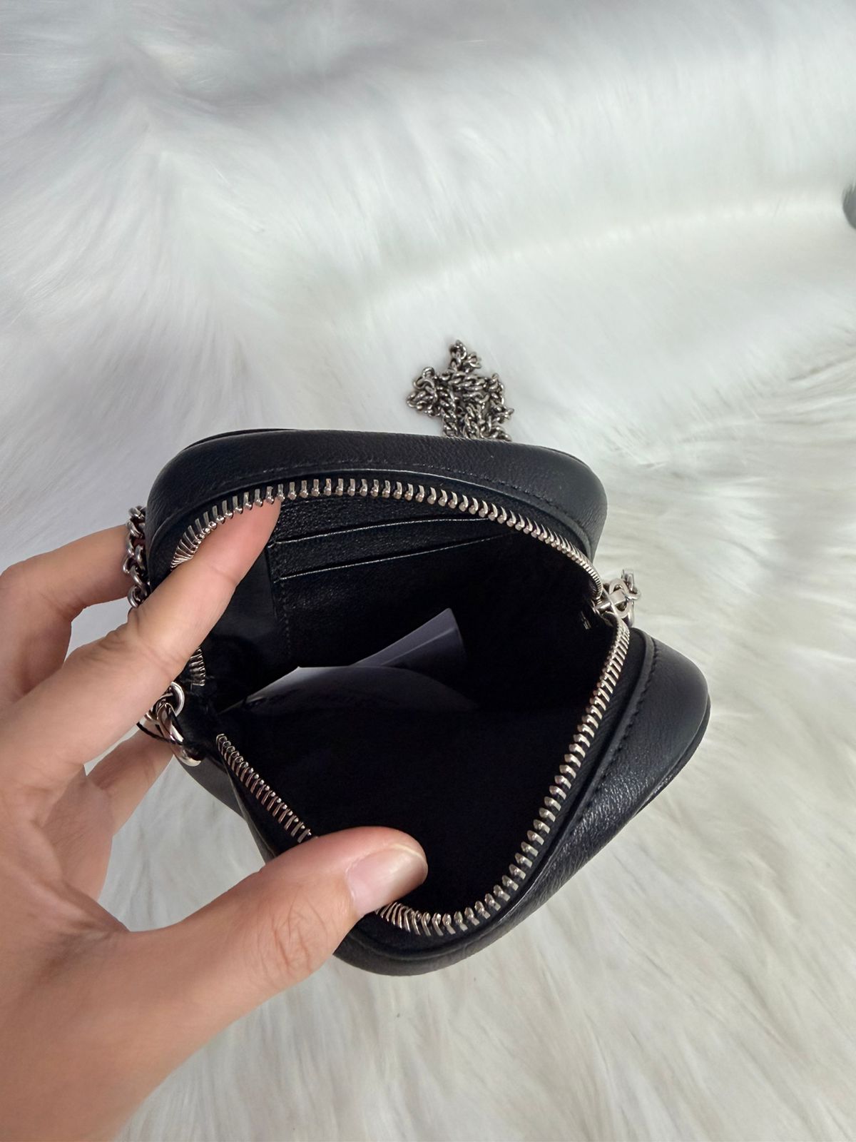 Black Leather Mini Blondie Shoulder Bag