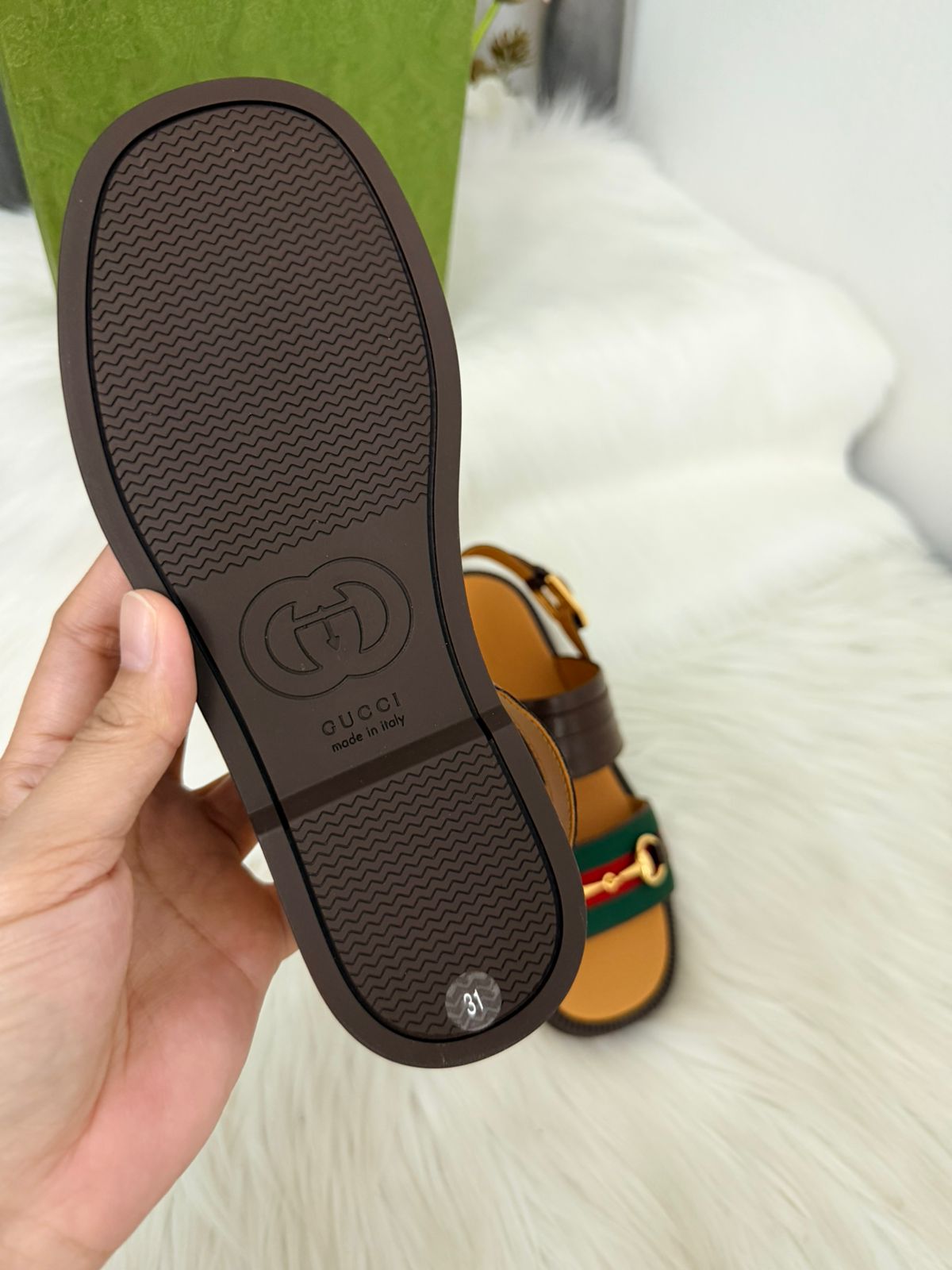 GUCCI
Horsebit Flat Sandals in Leather