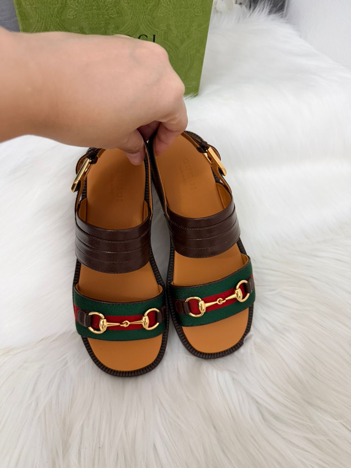 GUCCI
Horsebit Flat Sandals in Leather