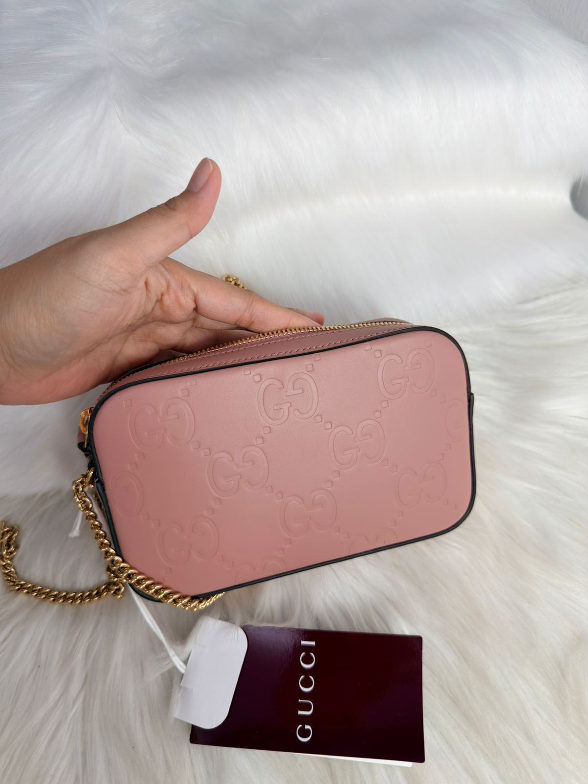 GUCCI
Super Mini GG Shoulder Bag in Leather