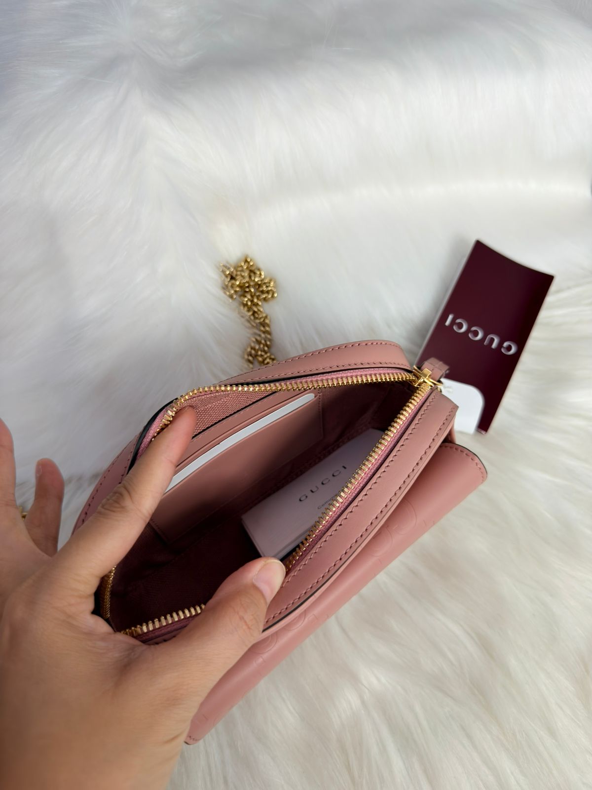 GUCCI
Super Mini GG Shoulder Bag in Leather