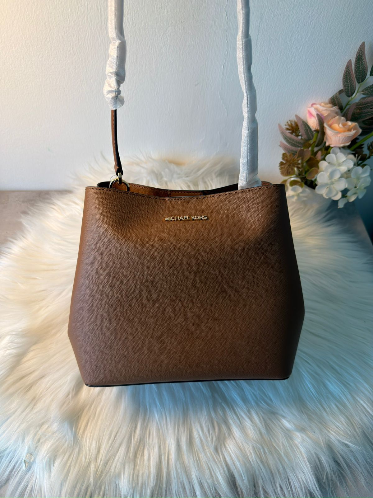 Michael Kors Brown Pratt Medium Shoulder Bag