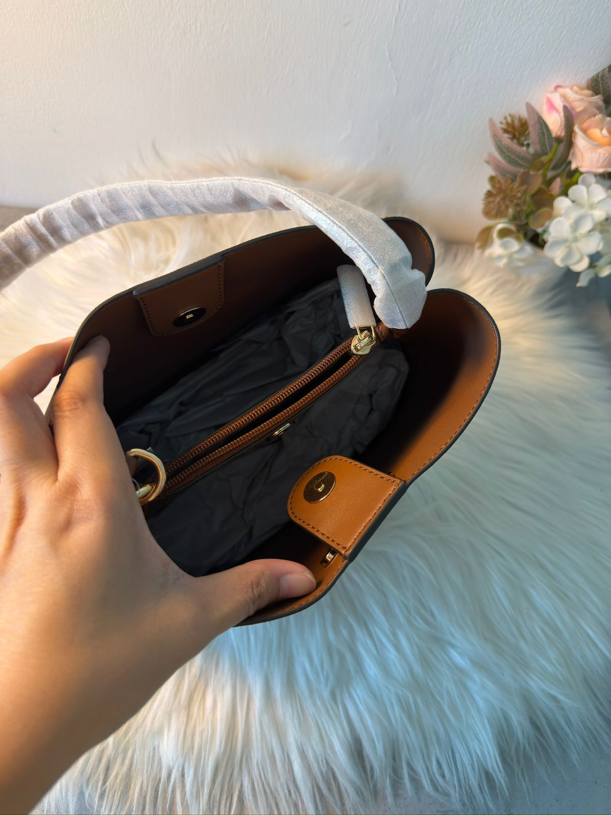 Michael Kors Brown Pratt Medium Shoulder Bag